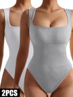 2 Pack Womens, One Piece Jumpsuits For Women, Ribbed Workout Tops For Women Clothing, Seamless Tank Tops Rompers - Image 9