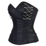 Zip Up Leather Steel Bone Court Corset - Image 5