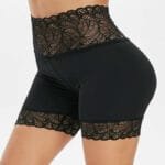Lace High Waist Butt Lift Slim Solid Color Breathable Leggings - Image 3