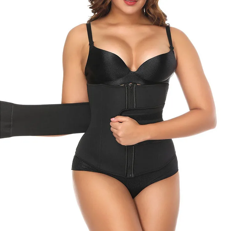 Cross-Border Hot Sale Neoprene Sweat Burst Corset Hot Shapers Zipper Velcro Belt Waist Waist - Image 4