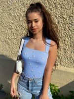 Women's One-piece Set Sleeveless Square Neck Skinny Yoga Bodysuit, Women's Sportswear Clothing - Image 2