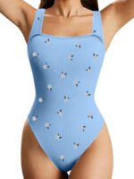 Women's One-piece Set Sleeveless Square Neck Skinny Yoga Bodysuit, Women's Sportswear Clothing - Image 7