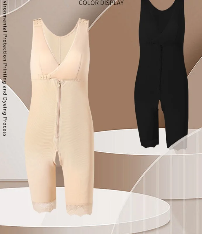 Large Size One-piece Shapewear Cotton Cup Open Crotch Postpartum Slimming And Hip Lifting Polymerization Bra Suit - Image 2