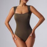 Women's One-piece Set Sleeveless Square Neck Skinny Yoga Bodysuit, Women's Sportswear Clothing - Image 3