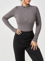 Fashion Long Sleeve Zipper Jumpsuit Seamless Slimming Shapewear For Women Romper - Image 7