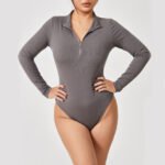 Fashion Long Sleeve Zipper Jumpsuit Seamless Slimming Shapewear For Women Romper - Image 6