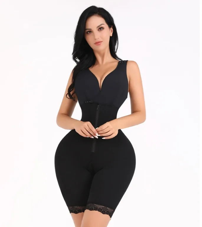 Large Size One-piece Shapewear Cotton Cup Open Crotch Postpartum Slimming And Hip Lifting Polymerization Bra Suit - Image 4