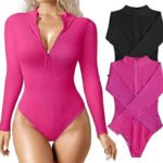 Fashion Long Sleeve Zipper Jumpsuit Seamless Slimming Shapewear For Women Romper - Image 4